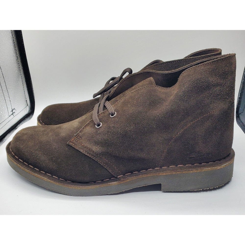 Clarks Mens Desert Boot Evo Boots - Dark Brown Suede, 9M Scuffed Suede EUC
